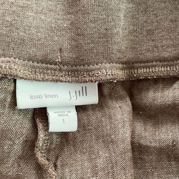 J Jill Love Linen Pants Wide Leg Ankle Crop Lagenlook Boho Minimalist Womens L - Picture 3 of 8